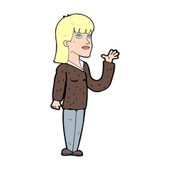 cartoon woman explaining