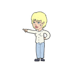 cartoon woman pointing
