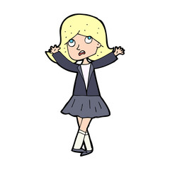 cartoon unhappy girl