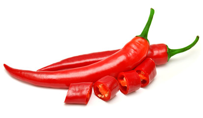 Red chili pepper cut into slices