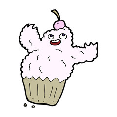 cartoon cupcake monster