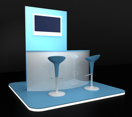 Empty customizable exhibition booth