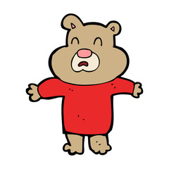 cartoon unhappy bear