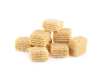 sweet wafer cream on white background