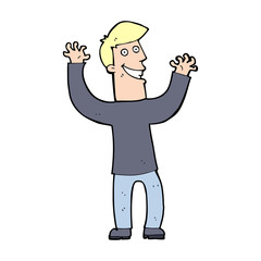 cartoon excited man
