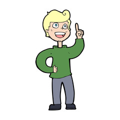 cartoon boy with great idea