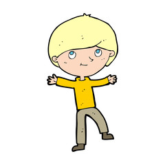 cartoon excited boy