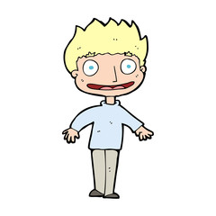 cartoon excited boy