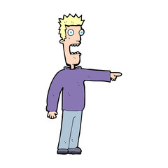 cartoon terrified man