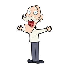 cartoon stressed old man