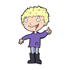 Obraz premium cartoon excited boy