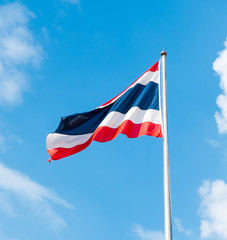 thai flag at blue sky with cloud
