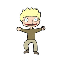 cartoon grinning boy