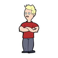 cartoon man with crossed arms