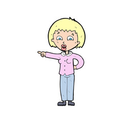 cartoon pointing woman