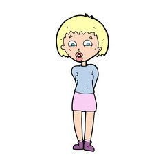 cartoon surprised woman