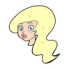 cartoon pretty female face