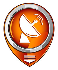 Radio radar transmitting signal - orange pointer