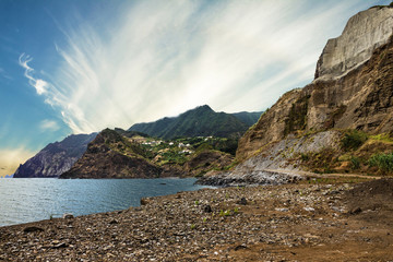 Fototapeta na wymiar beach ocean view, Funchal, Madeira, Portugal