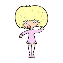 Obraz premium cartoon waving girl