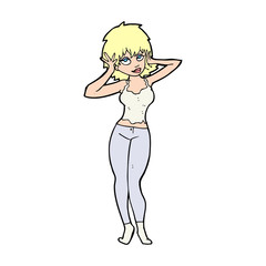 cartoon pretty woman