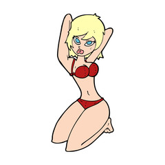 cartoon sexy woman posing