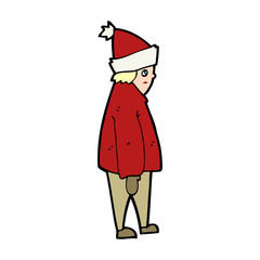 cartoon person in winter clothes