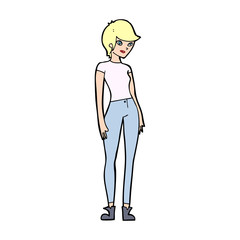 cartoon modern attractive woman