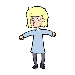 cartoon nervous woman