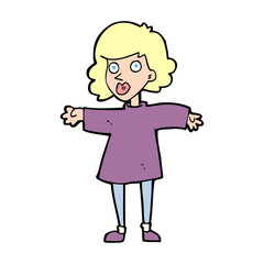 cartoon nervous woman