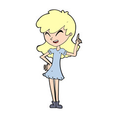 cartoon girl making point