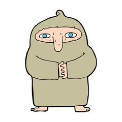 cartoon monk in robe