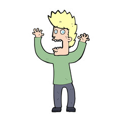 cartoon terrified man