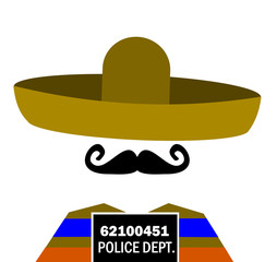 prison mugshot of man wearing sombrero