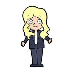 cartoon friendly business woman