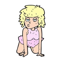 cartoon woman doing pin-up pose