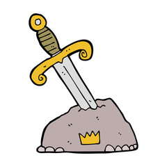 cartoon sword in stone