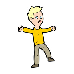 cartoon startled boy