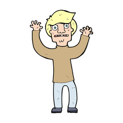 cartoon terrified man