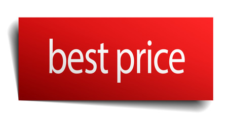 best price red paper sign isolated on white