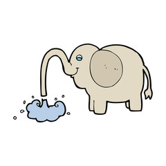 cartoon elephant squirting water