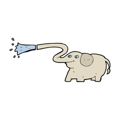 cartoon elephant squirting water