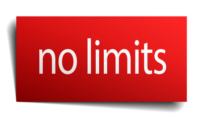no limits red square isolated paper sign on white