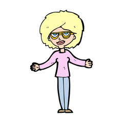 cartoon woman wearing spectacles
