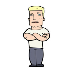 cartoon tough guy with folded arms