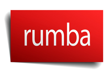 rumba red paper sign isolated on white