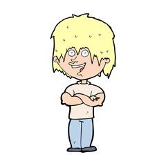 cartoon happy man