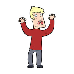cartoon frightened man