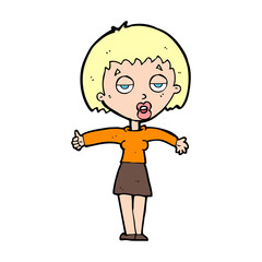 cartoon bored woman