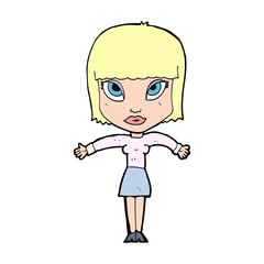 cartoon woman shrugging